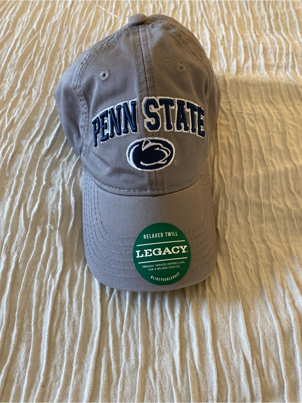 Legacy Gray Penn State Relaxed Twill Hat with Navy Embroidery